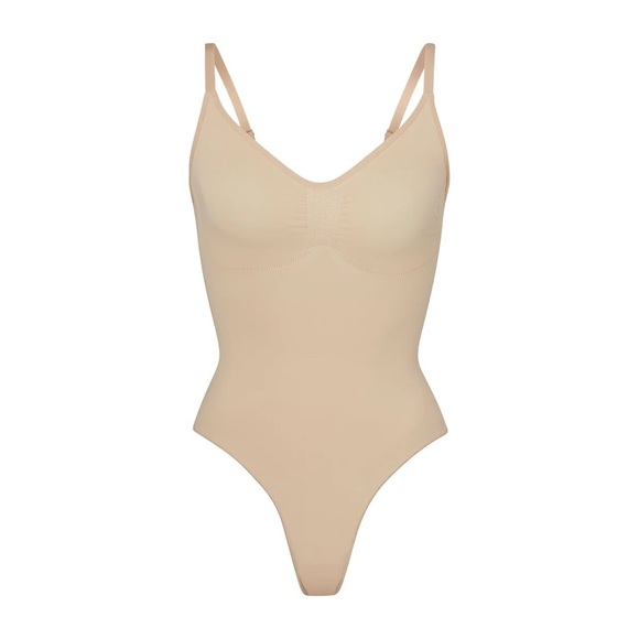 SKIMS SEAMLESS SCULPT THONG BODYSUIT IN MICA SIZE Small - Picture 1 of 8